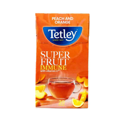 Tetley Super Fruit Immune with Vitamin C Peach and Orange 20 Tea Bags