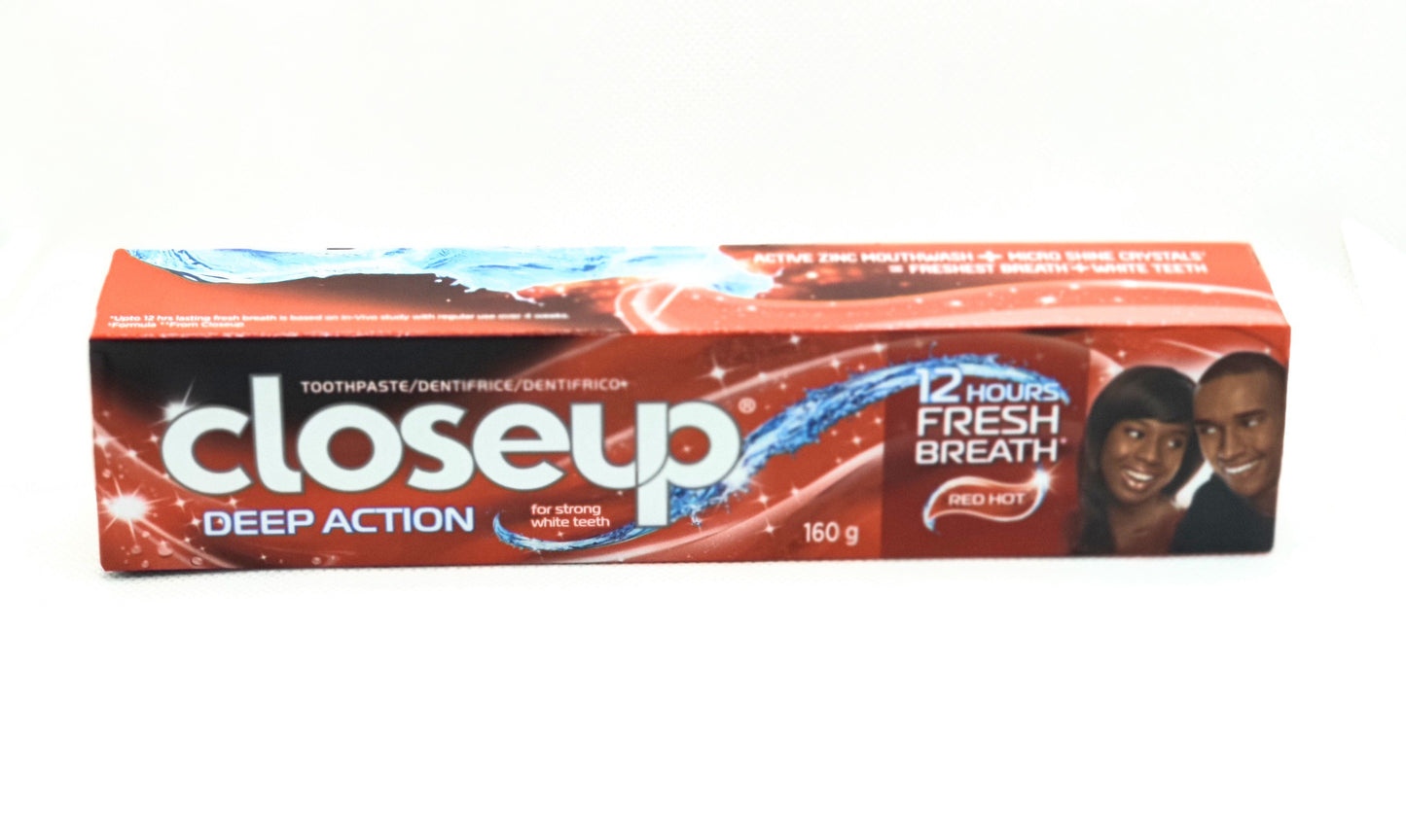 160 gram box of closeup triple fresh red toothpaste