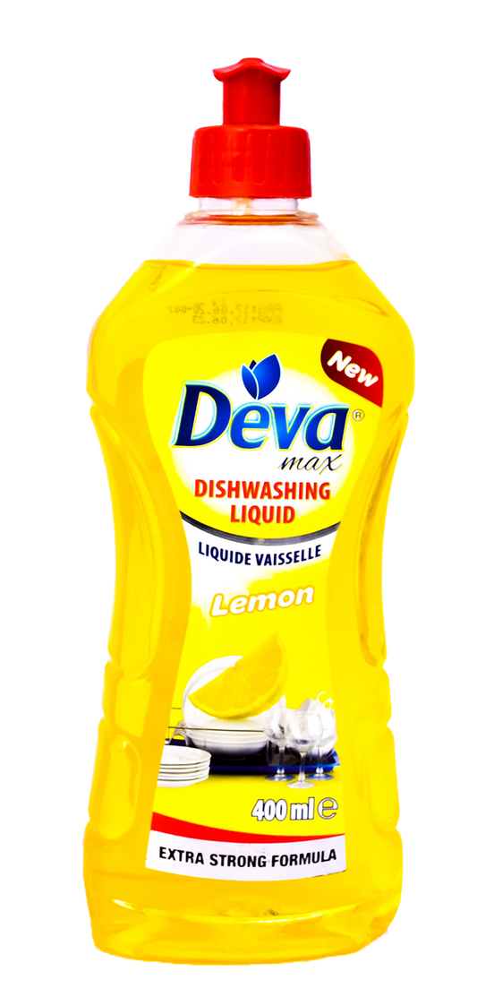400 millilitre bottle of deva dishwashing liquid lemon