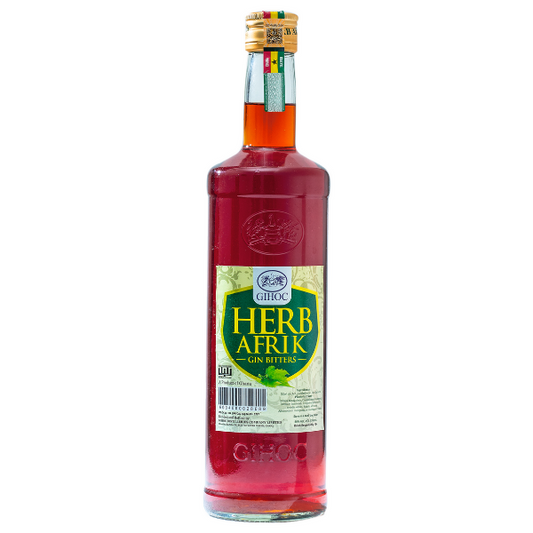 700 millilitre bottle of herb afrik gin bitters