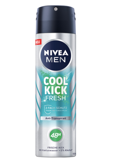 150 millilitre container of nivea men kool kick fresh deodorant