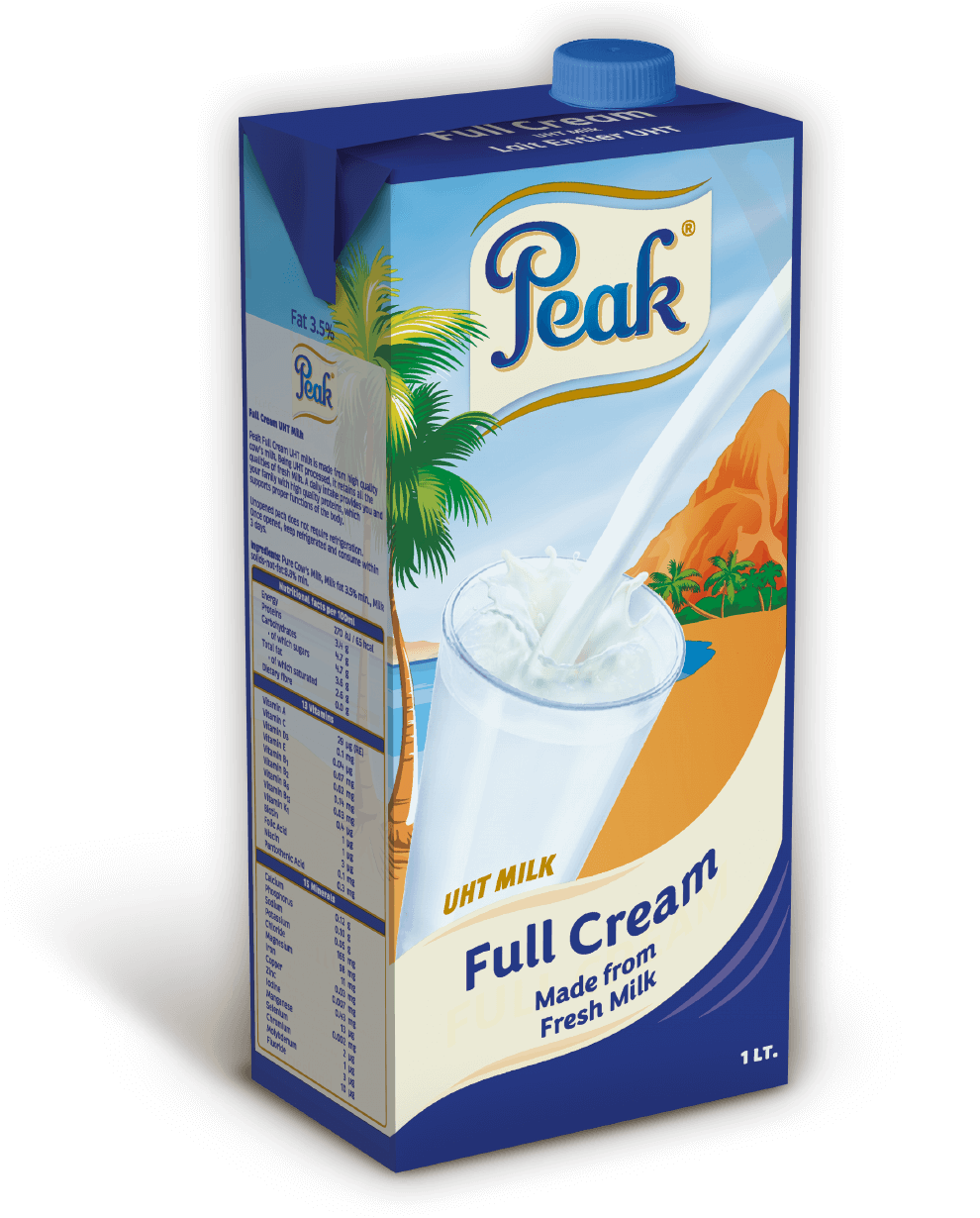 1 litre box of peak uht full cream milk