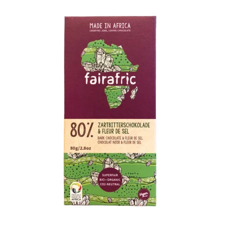 Fairafric 80% Dark Chocolate With Salt 80g