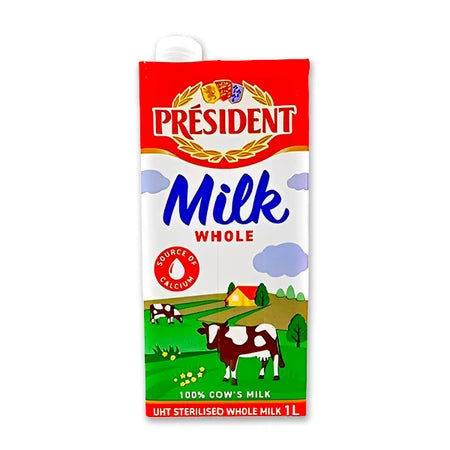 President Whole Cream Uht Milk 1ltr