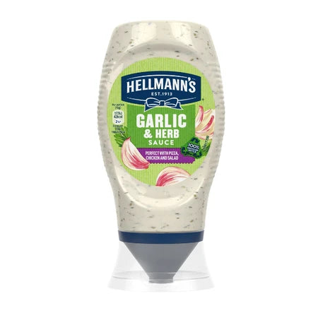 Hellmanns Garlic & Herb Sauce Squeezy 260g