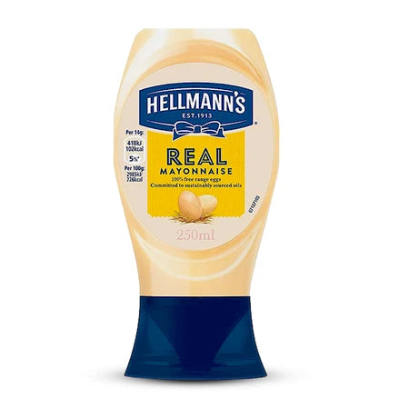 Hellmanns Real Mayonnaise Squeezy 250ml