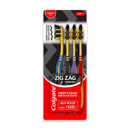 Colgate Toothbrush Zigzag Charcoal 3pieces