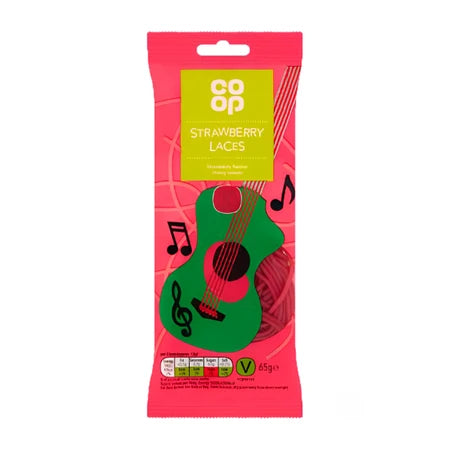 Co Op Strawberry Laces 65g