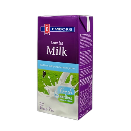 Emborg Low Fat Uht Milk 1ltr