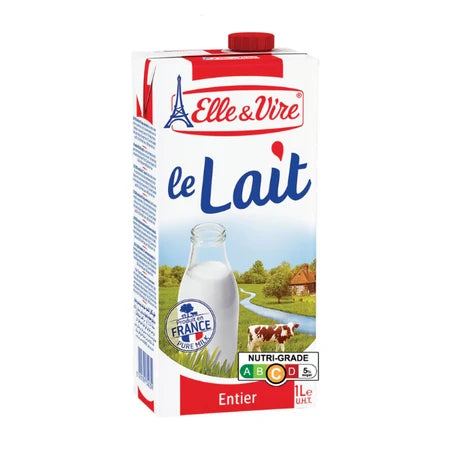 Elle & Vire Long Life Whole Milk 1ltr