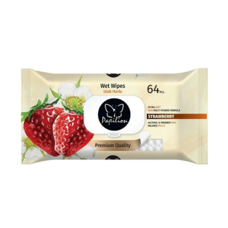 Papilion Strawberry Wet Wipes 64sheets With Cap