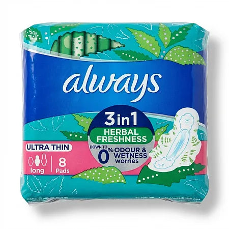 Always Ultra Thin Long With Wings 8 Pads