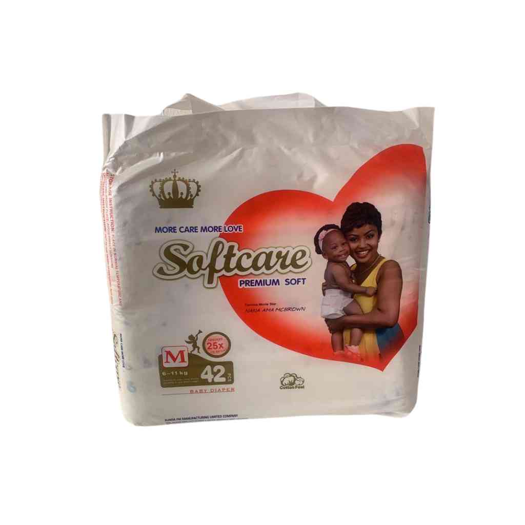 Softcare Premium Soft Baby Diapers Medium 6-11kg - 42 Count | 60 minute ...