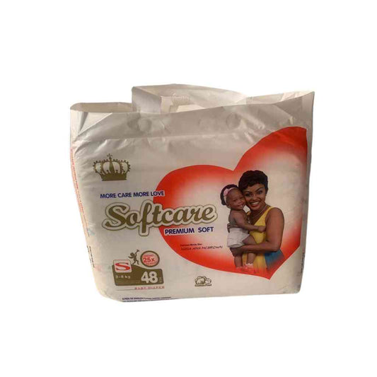 Softcare Premium Soft Baby Diapers Small 3-8kg - 48 Count