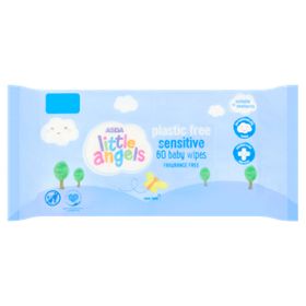 ASDA Little Angels Plastic Free Sensitive 60 Baby Wipes 60pk