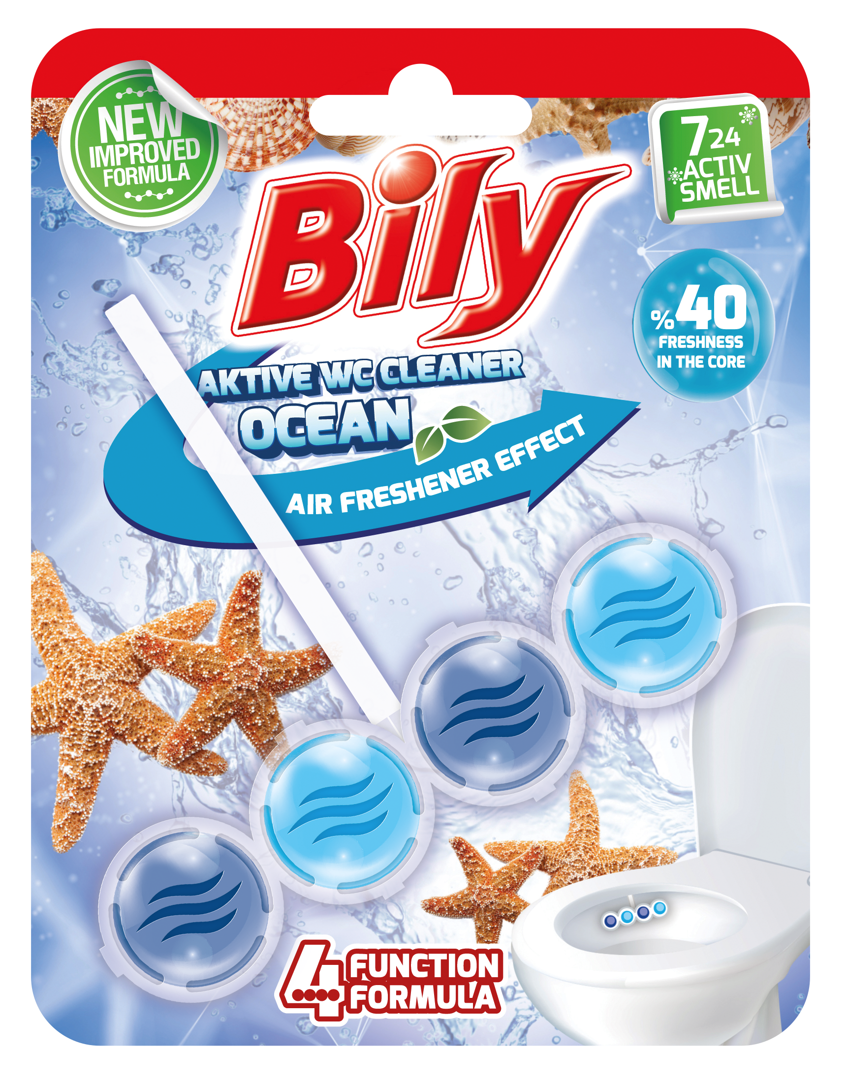 50 gram pack of bily active wc cleaner ocean