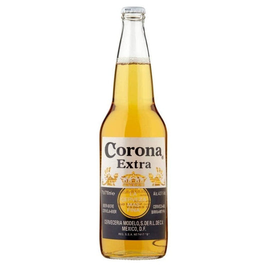 12 fluid ounce bottle of corona extra beer