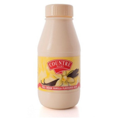 500 millilitre bottle of countre dairy vanilla flavoured milk drink