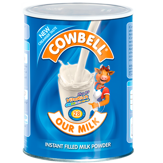 400 gram tin of cowbell instant filled milk