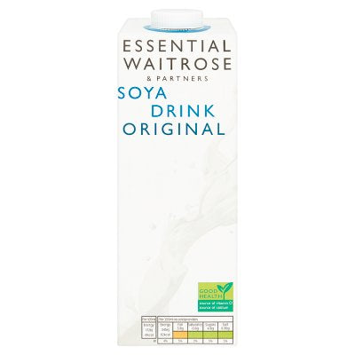 1 litre box of essential waitrose & partners soya drink original 