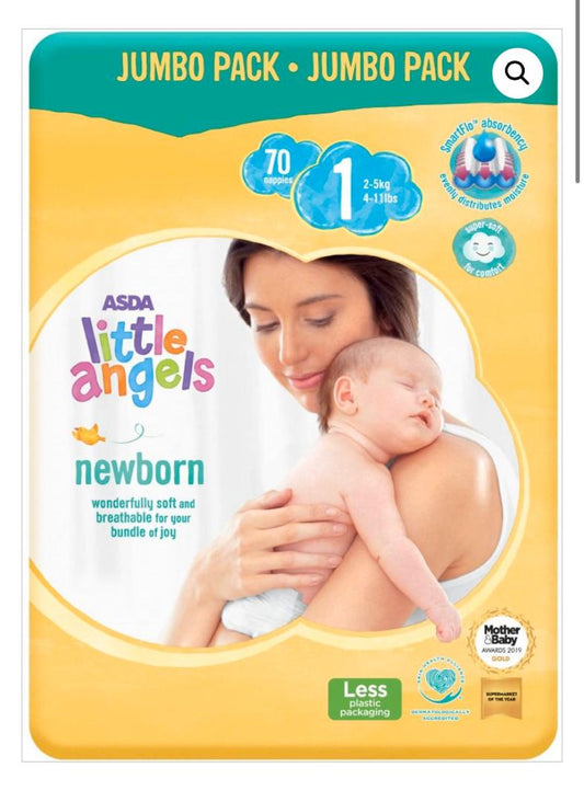 A bag of little angels size 1 nappies