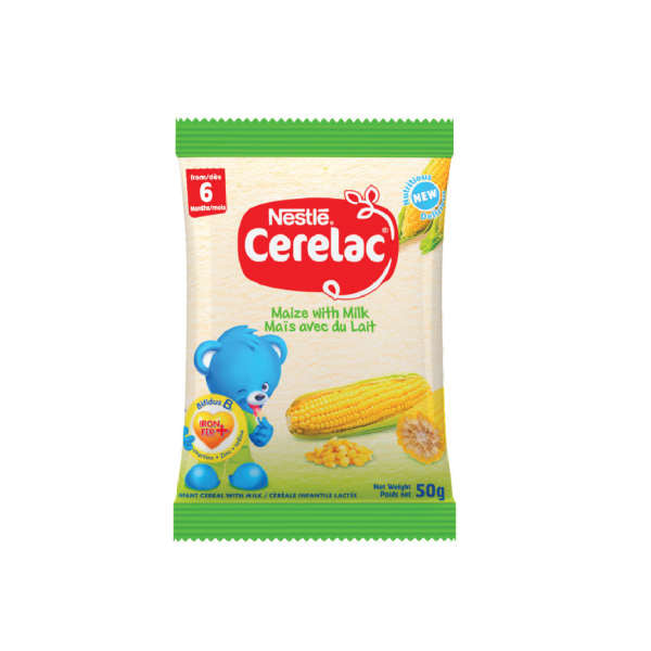 50 gram sachet of nestle cerelac maize with milk 
