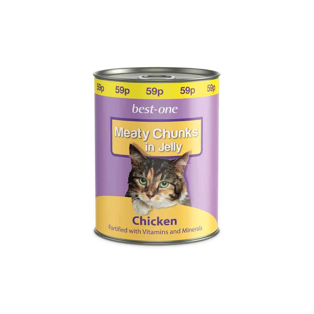 400 gram can of best-one cat food chicken jelly