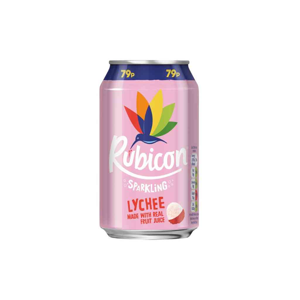 330 millilitre can of rubicon sparkling lychee