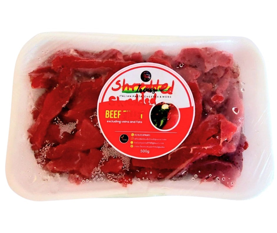 500 gram pack of organic shredded beef