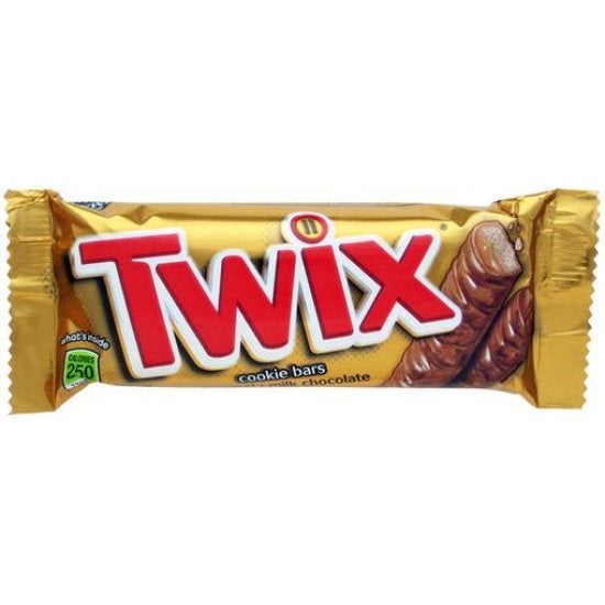 50 gram bar of twix chocolate