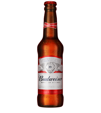 12 oz bottle of budweiser beer