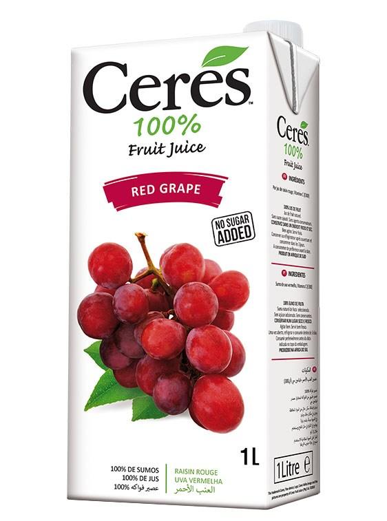 1 litre tetra pack of ceres red grape fruit juice