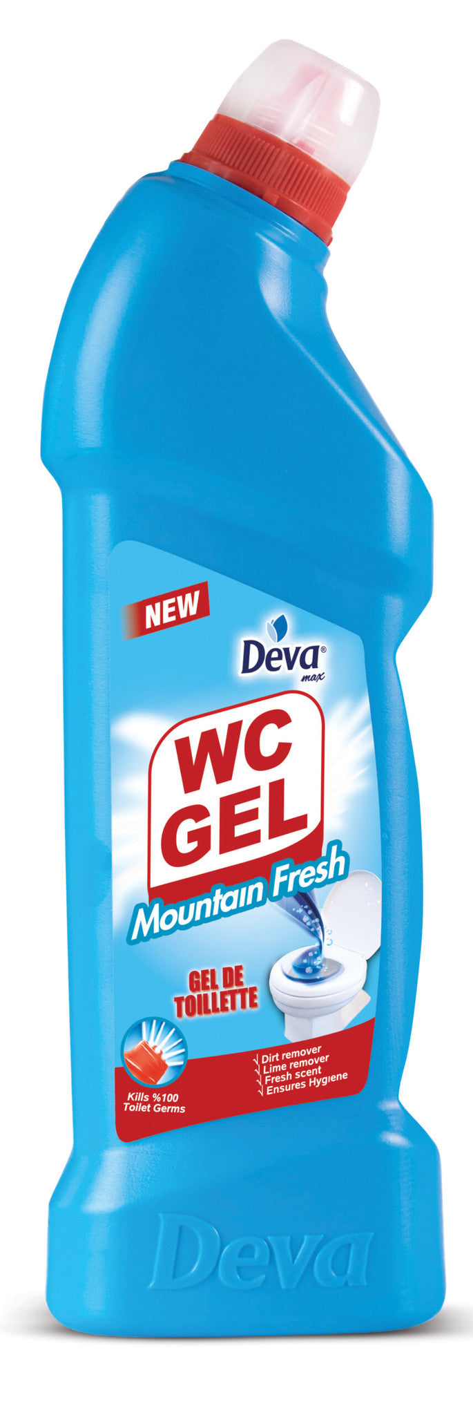 750 ml bottle of deva wc gel mountain fresh