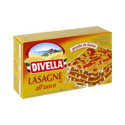 500 gram box of divella lasagna all uovo