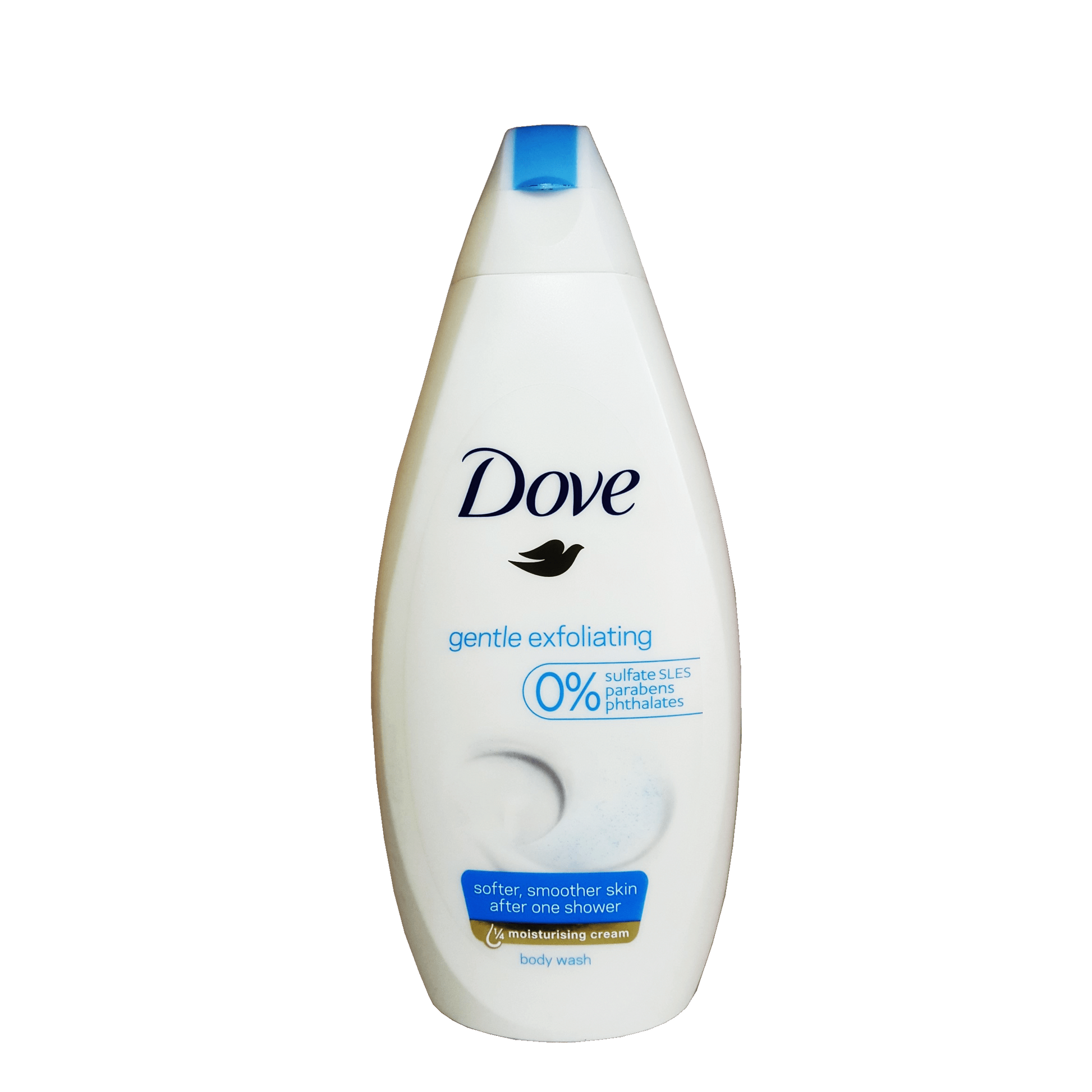 500 millilitre bottle of dove gentle exfoliating shower gel