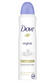 150 millilitre container of dove original deodorant spray