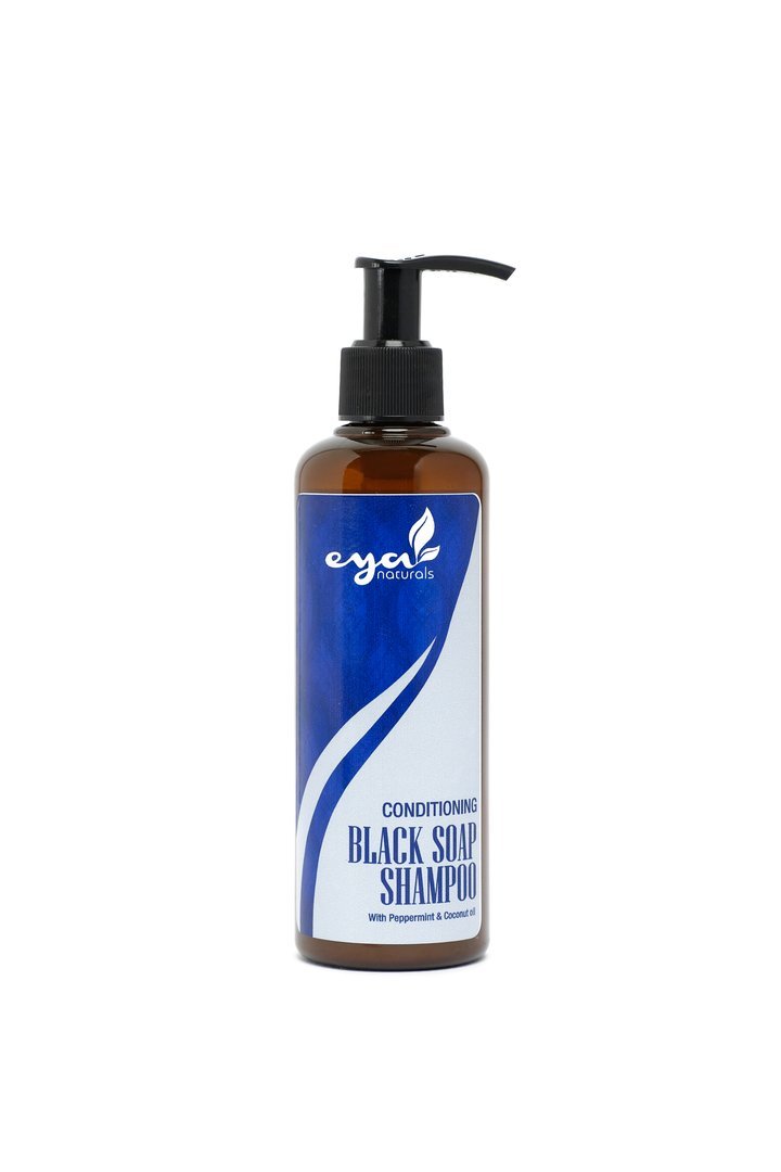 250 millilitre bottle of eya conditioning black soap shampoo