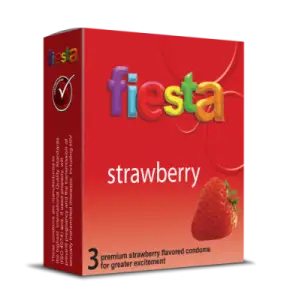 Pack of fiesta strawberry condoms