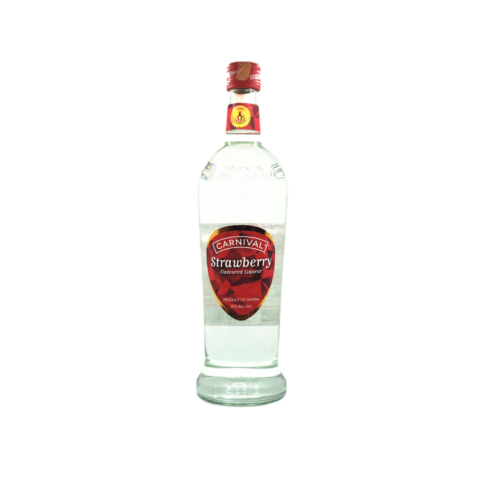 750 millilitre bottle of carnival strawberry flavoured liqueur
