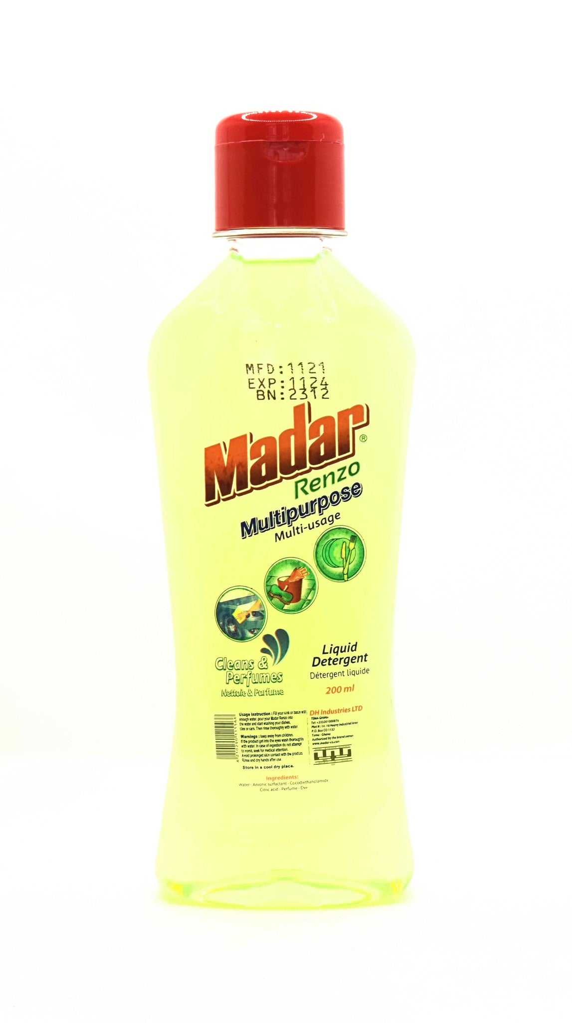 200 millilitre bottle of madar renzo multipurpose liquid soap