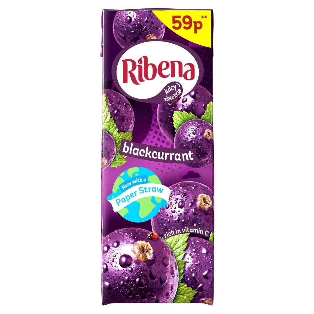 250 millilitre box of ribena blackcurrant juice