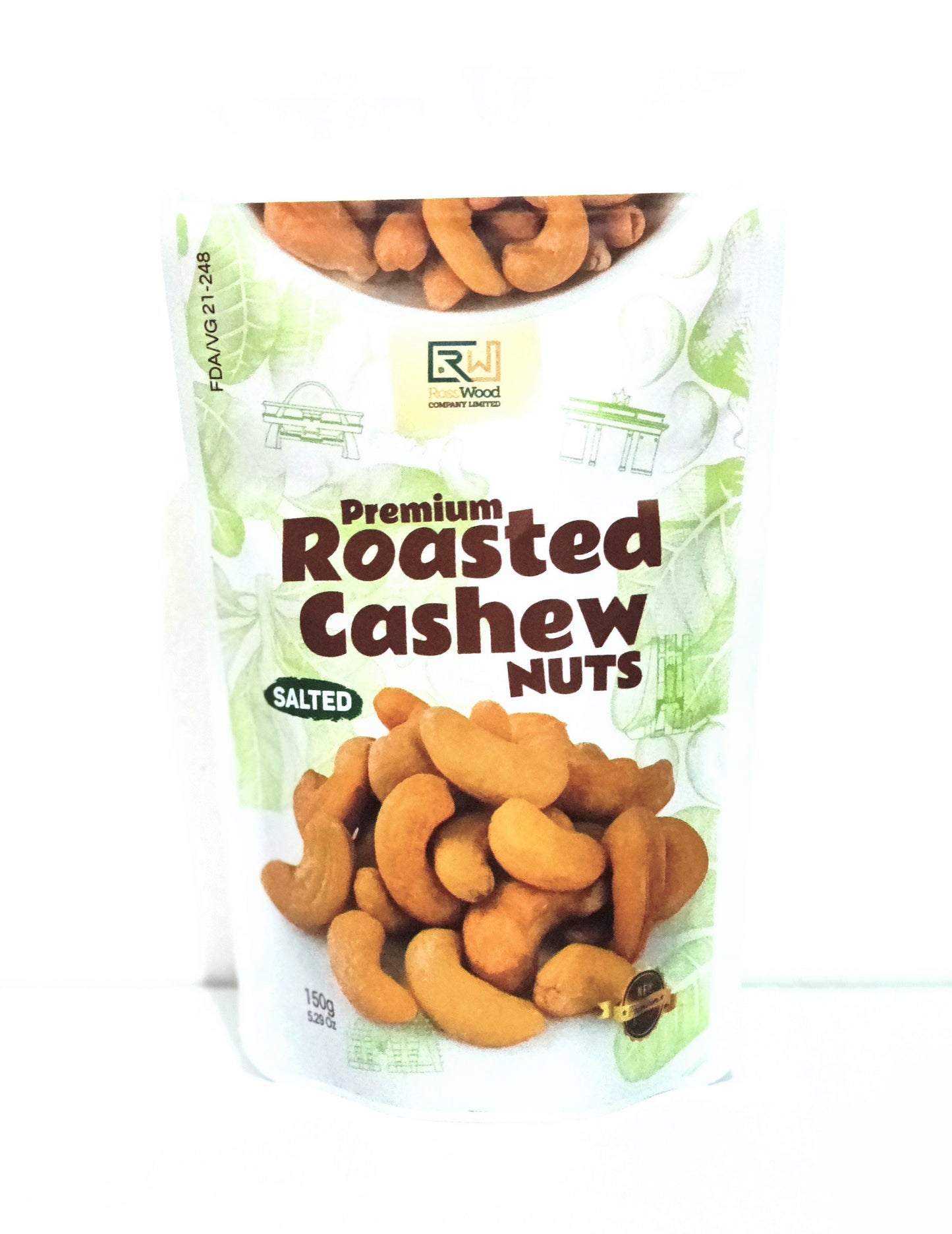 150 gram bag of rosswood roasted cashew nuts