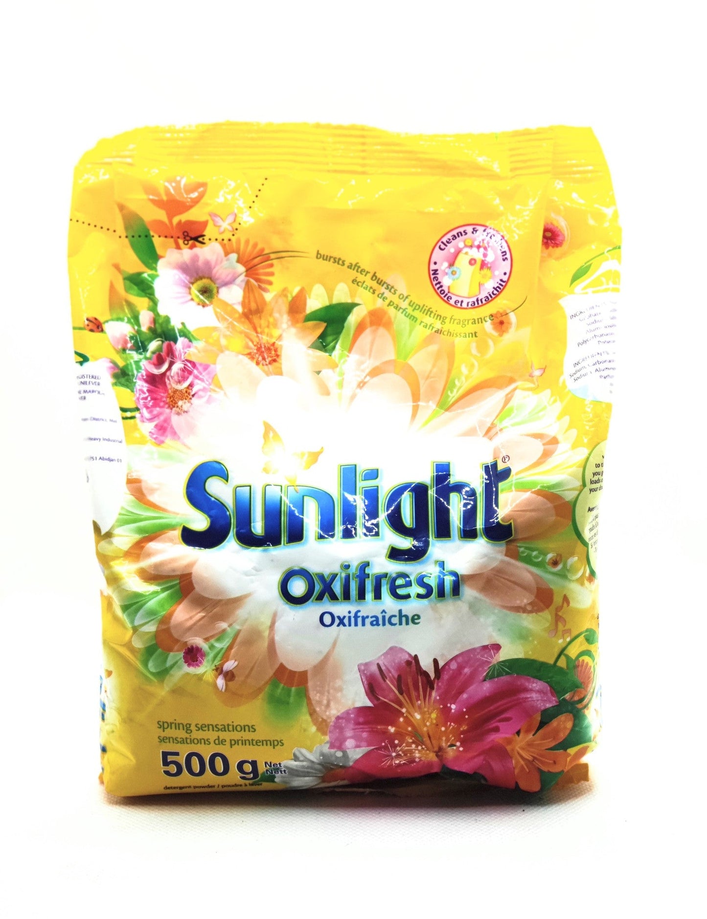 500 gram bag of sunlight oxifresh detergent powder