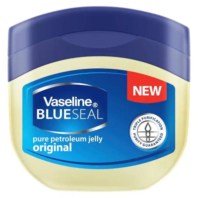 Container of vaseline blueseal pure petroleum jelly