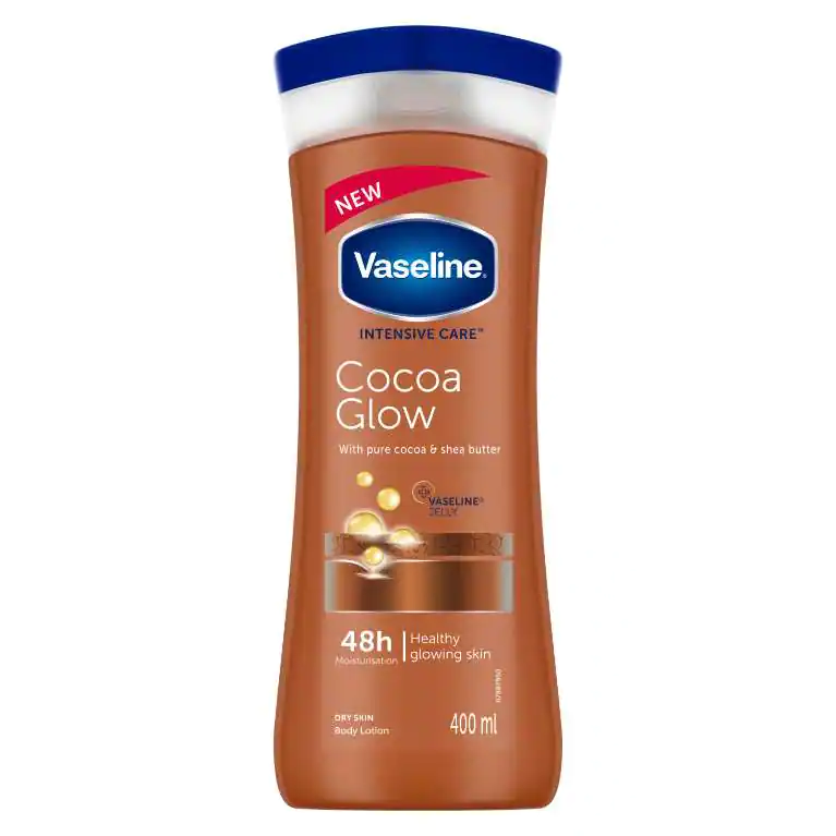 400 millilitre bottle vaseline intensive care body lotion, cocoa glow