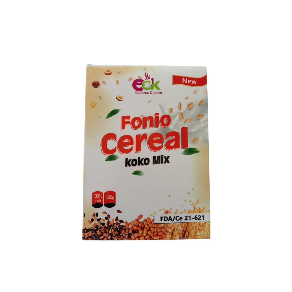 500 gram box of eatclean kitchen fonio cereal koko mix