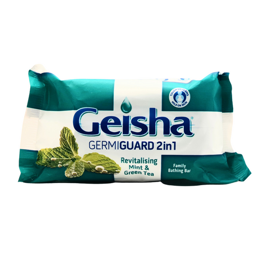 225 gram bar of geisha germi guard revitalising mint and green tea soap
