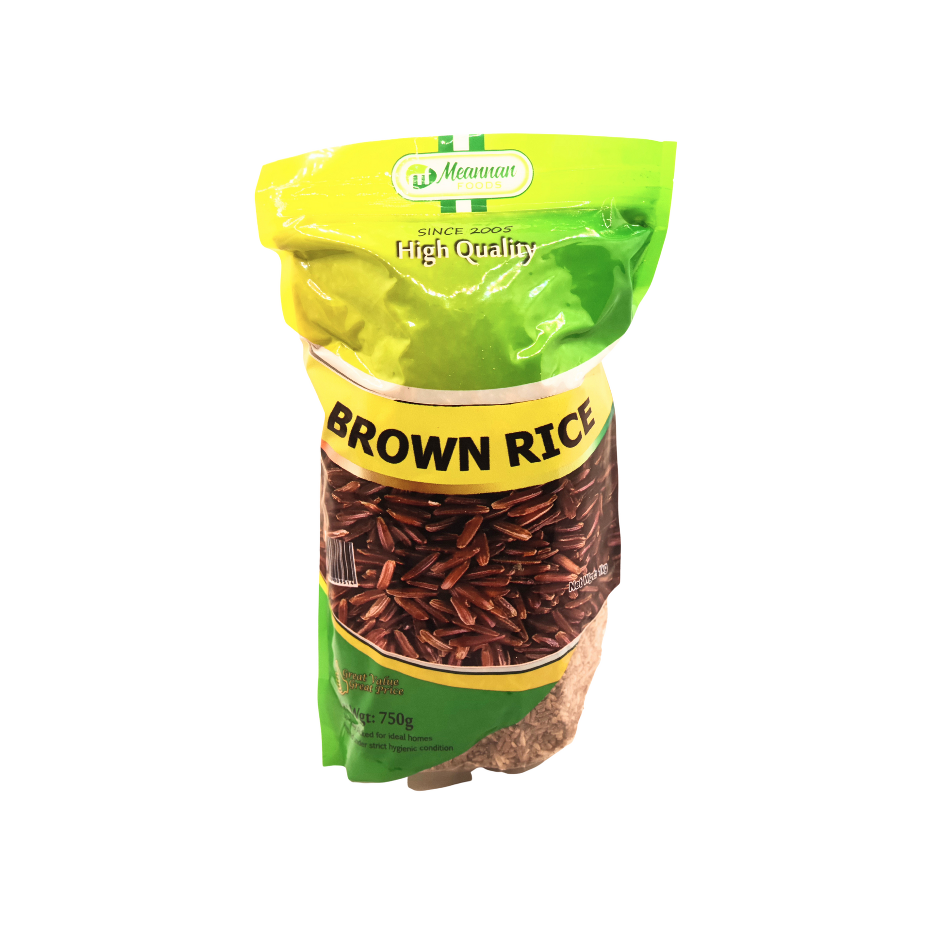 1 kilogram bag of meannan brown rice