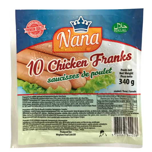 340 gram pack of nana chicken sausages