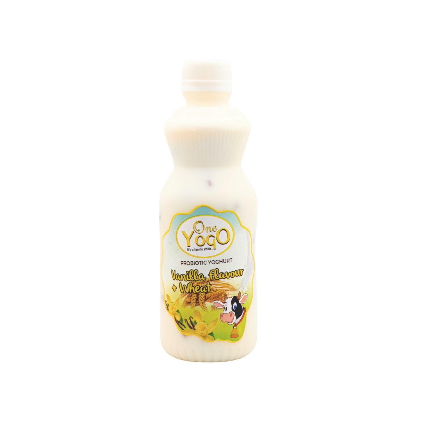 330 millilitre bottle of one yogo probiotic yoghurt vanilla wheat